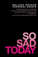So Sad Today Book Cover